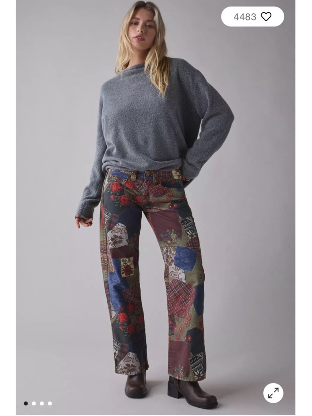 BDG Urban Outfitters Patchwork Floral Straight-Leg Jeans 28 not - Picture 4 of 4